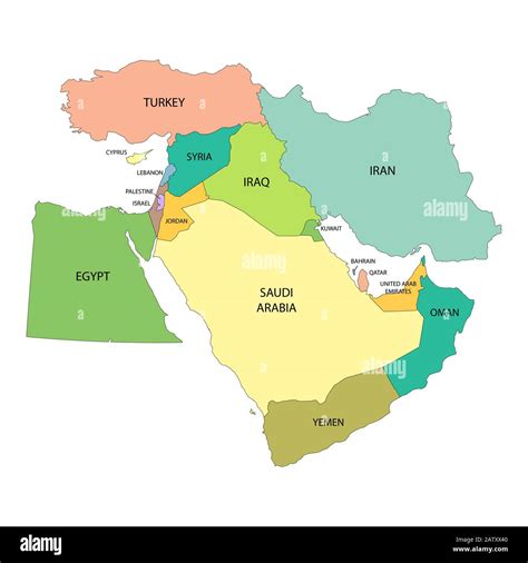 West Asia Map Of Countries In Western Asia Or Middle Vector 44 OFF