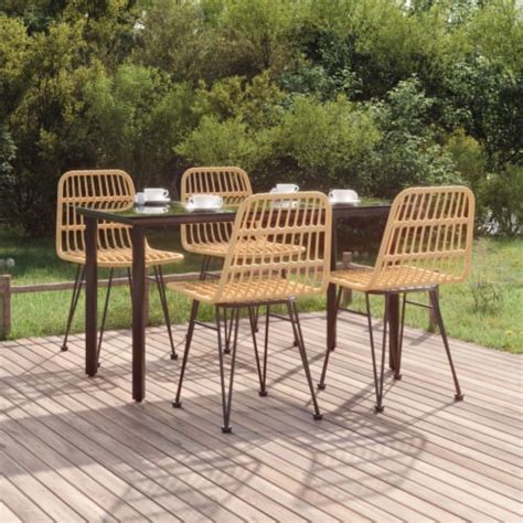 Vidaxl Piece Patio Dining Set Poly Rattan Table Length