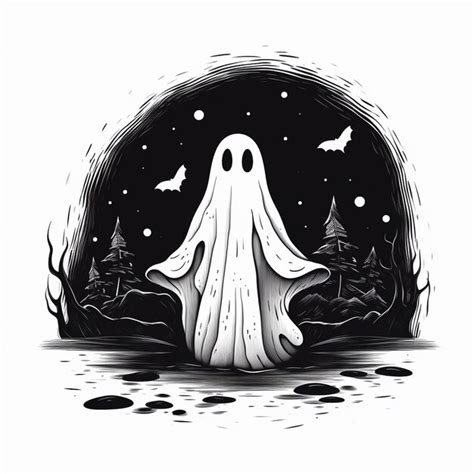 Premium Ai Image Minimalist Halloween Ghost Paintings