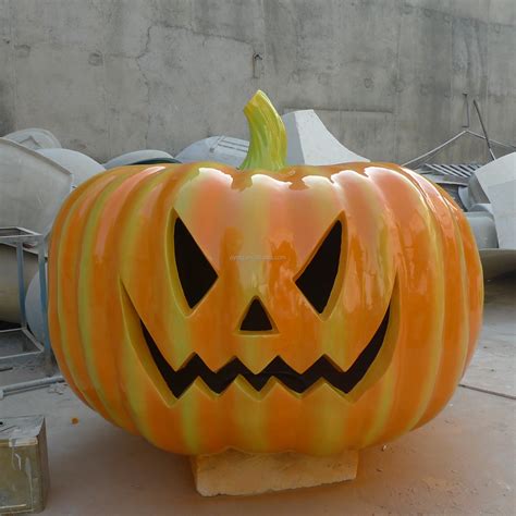 Big Fiberglass Pumpkin With Light Outdoor Statues Large Size Outdoor Sculpture Buy Halloween