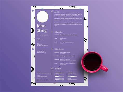 Free Purple Cv Resume Template Cv Resume Template Resume Template Resume Template Free