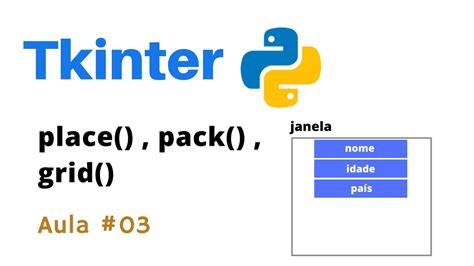 Curso Python Tkinter Place Pack Grid No Tkinter YouTube