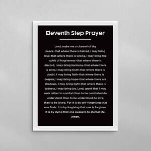 11th Step Prayer Minimal Poster AA NA Alcoholics And Narcotics