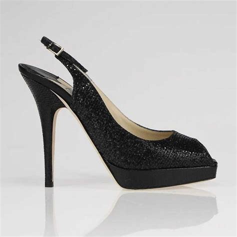 Jimmy Choo Glitter Peeptoe Slingbacks Gem