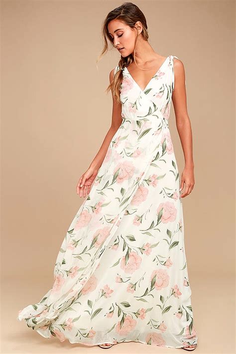 White Maxi Dress Floral Maxi Dress Plunging Maxi Dress Lulus