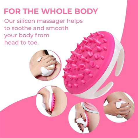 Avalon Anti Cellulite Massager And Exfoliating Body Brush Pink Cellulite Remover For Fat