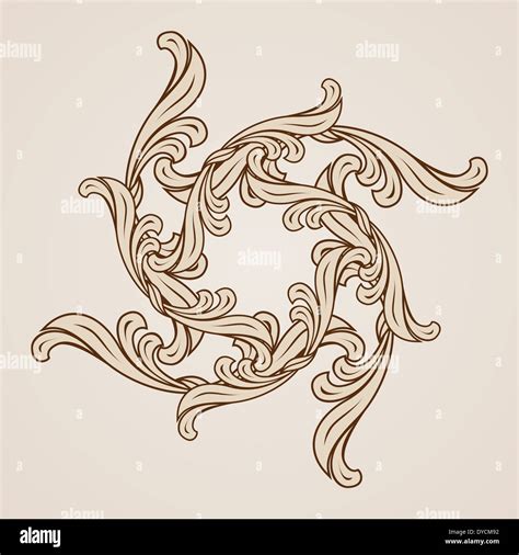 Illustration of ornate floral pattern in light and dark brown colors ...