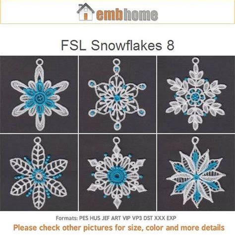 Fsl Snowflakes Free Standing Lace Christmas Ornament Machine Etsy