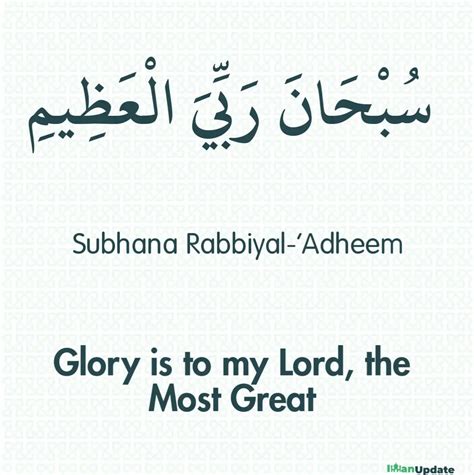 Subhana Rabbiyal Azeem Meaning, Hadith and Arabic