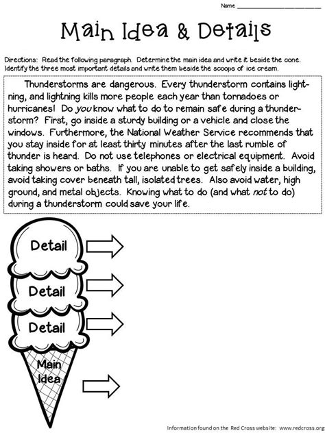 Main Idea And Supporting Details Activity