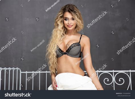 Sensual Blonde Woman Sexy Lingerie Long Stock Photo 1741804904 Shutterstock