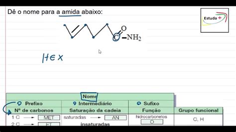 Química Orgânica Nomenclatura de Amidas IUPAC YouTube