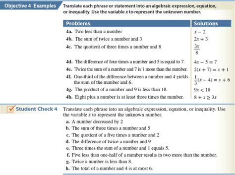 Expression Equation And Inequality Worksheet