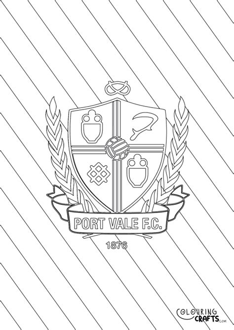 Striped Port Vale Badge Printable Colouring Page Colouring Crafts