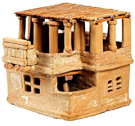 Clay Architectural Simulacrum Storied Minoan Houses From Acharnai