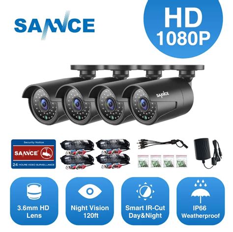 Sannce Pcs Tvi Cctv Camera Set Hd P Ip Security Cameras System