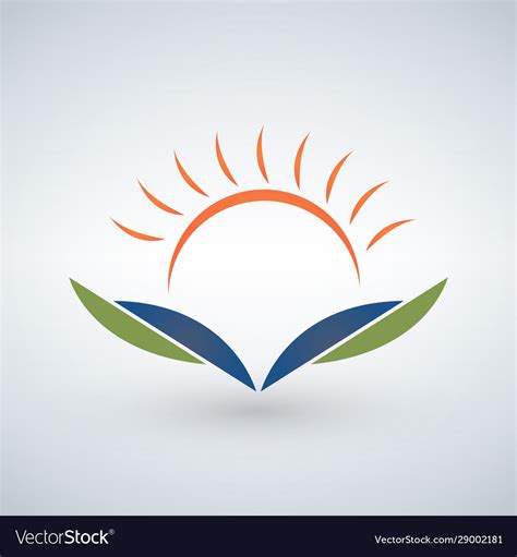 Knowledge logo design templatesunset open book Vector Image