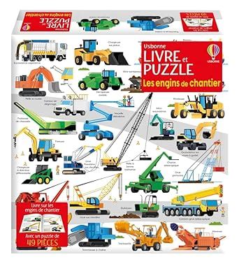 Amazon Fr Les Engins De Chantier Coffret Livre Et Puzzle Smith