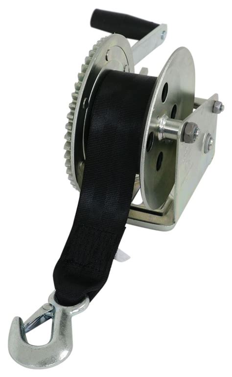 Fulton Single Speed Trailer Winch 9 Long Handle 20 Strap Zinc