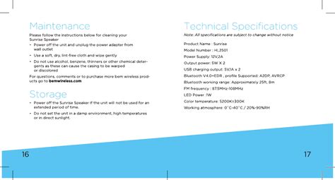 E Core Technology Hl Sunrise Speaker User Manual