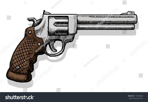 Hand Drawn Pistol Vector Illustration Stock Vector Royalty Free