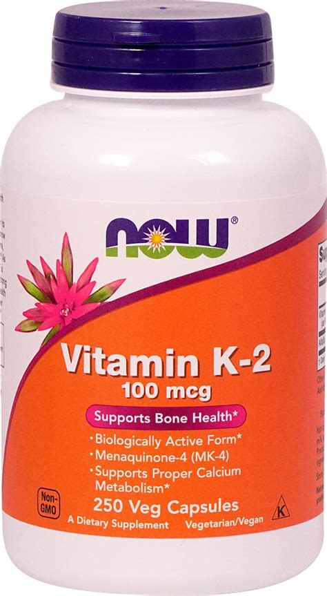 Now Vitamin K Mcg Vegetarian Capsules Vitacost