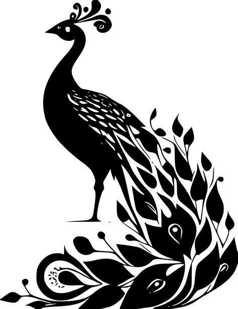 Peacock Minimalist And Simple Silhouette Vector Illustration