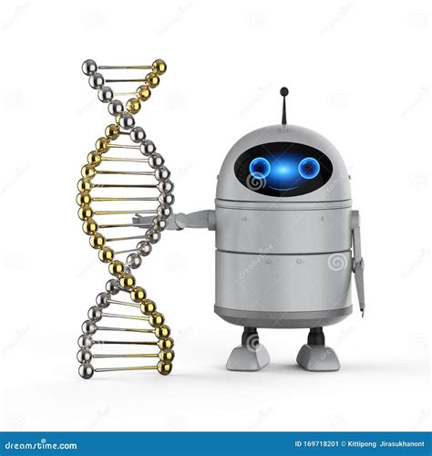 Android Robot With Dna Helix Stock Illustration Illustration Of