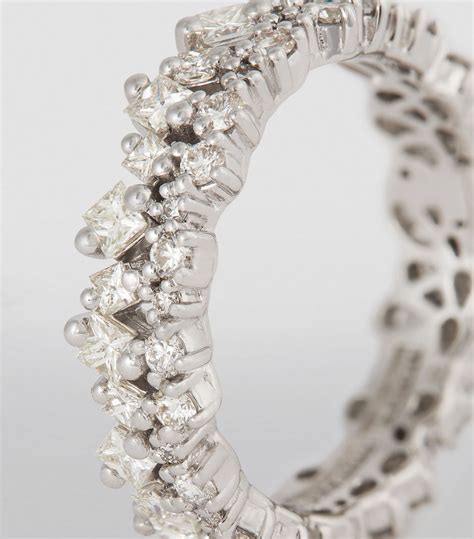 Suzanne Kalan White Gold And Diamond Princess Cut Eternity Ring