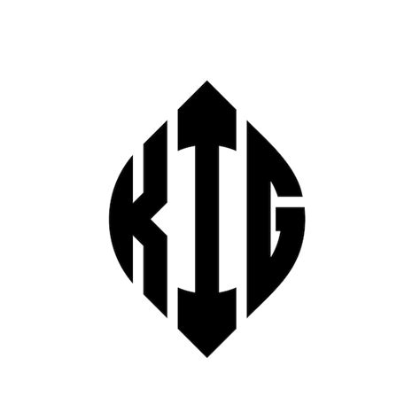 Desenho De Logotipo De Letra Circular Da Kig Com Forma De Círculo E Elipse Vetor Premium