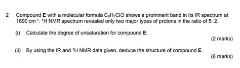 Video Solution Compound E With A Molecular Formula Cgh Clo Shows A