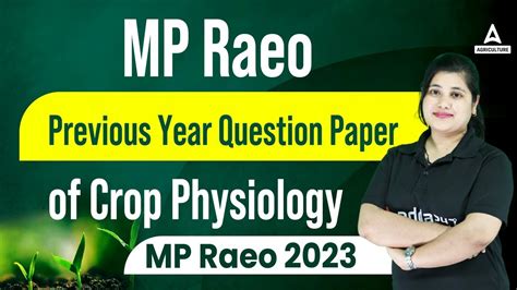 Mp Raeo Previous Year Question Paper Of Crop Physiology Mp Raeo