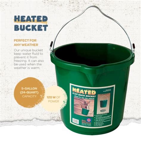 Farm Innovators Oversized Gallon Plastic Flat Heated Bucket Watt