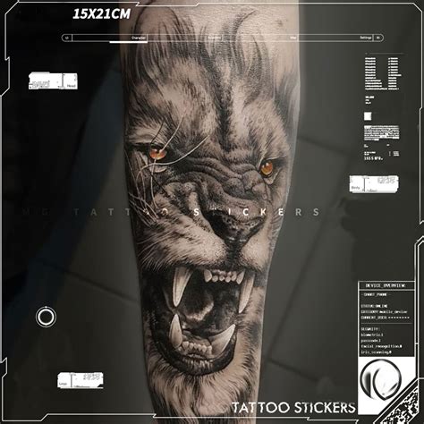 Lion Temporary Tattoo Half Sleeve Temporary Tattoo Temporary Tattoo 5. ...