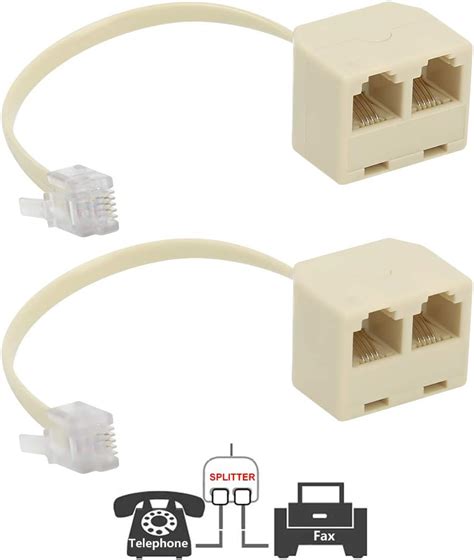 Two Way Telephone Splitters Uvital Male To Female Converter Cable