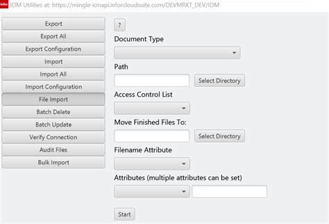 File Import From Idm Utilities Tool Infor Developer Portal