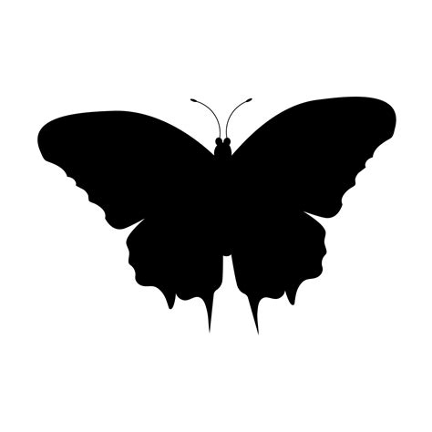 Butterfly Black Silhouette Butterfly Icon Isolated On White Background