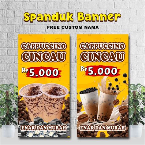 Jual Spanduk Banner Cappucino Cincau 50cmx100cm Free Edit Shopee