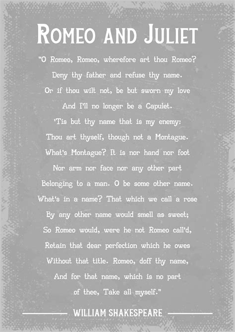 William Shakespeare Romeo And Juliet Art Print This Design Is