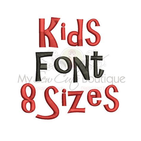 Kids Machine Embroidery Font Monogram Alphabet Kids - Etsy