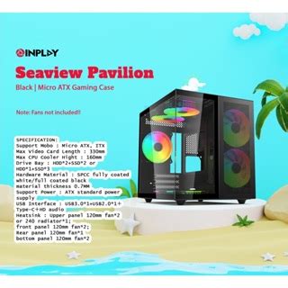 Inplay Seaview Pavilion Micro Atx Gaming Pc Case Shopee Philippines