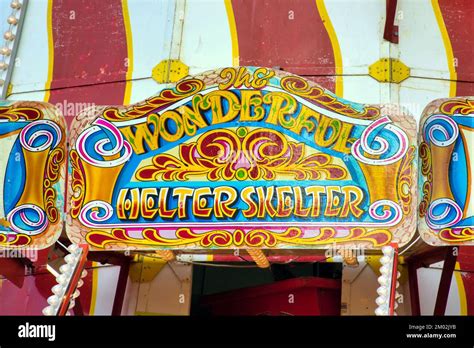 Helter Skelter Detail Text And Logo Stock Photo Alamy