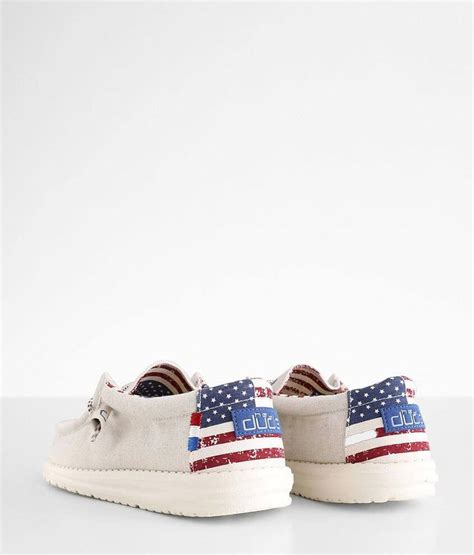 Hey Dude Wally Shoe Mens Shoes In Off White Patriotic Buckle In 2022 Hey Dude Cute Shoes