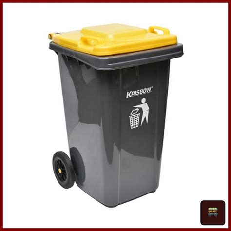 Jual KRISBOW Tempat Sampah Plastik Outdoor 100 Ltr Dustbin Tanpa Pedal