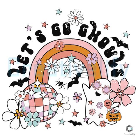 Lets Go Ghouls Floral Boo SVG Design File CreativeLify