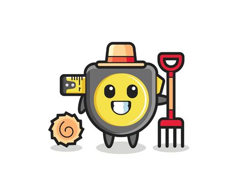 Mascot Character Of Tape Measure As A Farmer 3465254 Vector Art At Vecteezy