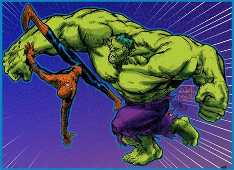 Hulk vs Spidey - pencils by EJ-Su by cyomAn on deviantART | Marvel ...