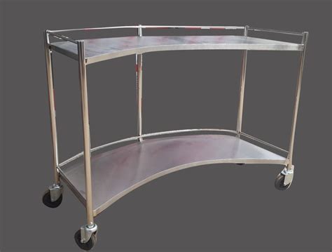 Silver Stainless Steel Surgical Instrument Trolley For Hospital Size