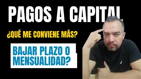 Pagos A Capital En Mi Cr Dito Hipotecario Qu Conviene M S Plazo O