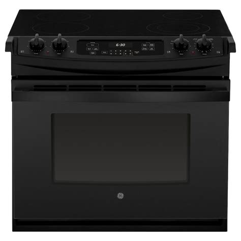 Ge 30 In Glass Top 4 Burners 44 Cu Ft Self Cleaning Drop In Electric Range Black Jd630dtbb At